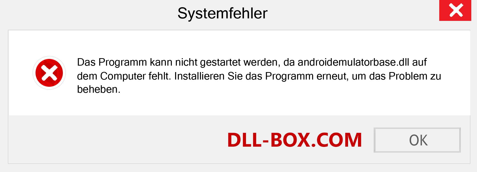 androidemulatorbase.dll-Datei fehlt?. Download für Windows 7, 8, 10 - Fix androidemulatorbase dll Missing Error unter Windows, Fotos, Bildern